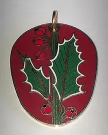 Holly by P Wilson Providence Collection 
Festive Red and Green Enamel Pendant