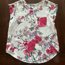 Lily White Floral Blouse - Large