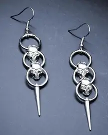 Punk Skull Spike Earrings
