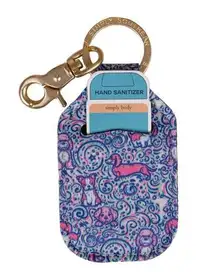 SIMPLY SOUTHERN Dog Print Hand Sanitizer Keychain NEW