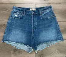 Abercrombie & Fitch 4” The Dad High Rise Blue Jean Shorts Size 31