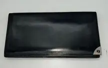 Dunhill Wallet Purse Long Wallet D Logos Black Silver Authentic