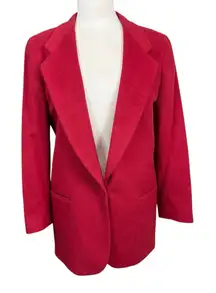 LL Bean womens red wool cashmere blazer 10R vintage made in USA