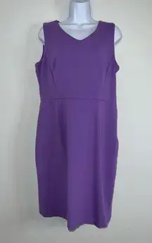 Women’s Purple Midi Sheath Dress 10 Work Office Wear