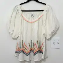 Ivy Jane Cotton White Zig Zag Top Medium