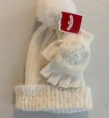 NWT Hat and Gloves Set with Pearls