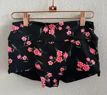 Victoria's Secret Pink Sport Floral Shortie Swim Active Running Brief Small