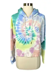 Daydreamer LA Eye Shrunken Hoodie in Prismatic Tie Dye