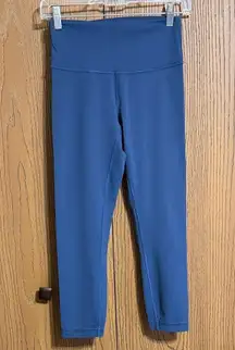 lululemon athletica Wunder Train HR Crop 23” Sz6 Mineral Blue Flaw