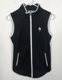 NEW Footjoy Golfleisure Black White Sleeveless Zip Up Vest Womens Size XS