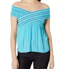 NWT  Charley Smocked Top Blue XS