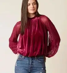 Free People Velvet Dream Team Top Size L