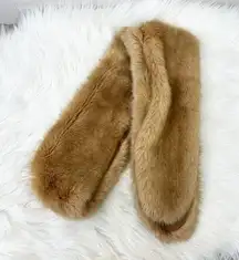 Zara Brown Faux Fur Scarf Stole OS