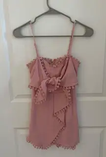Pink Ruffle Wrap Romper