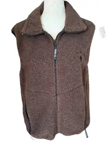 Black Diamond brown sleeveless soft zip up collared vest women's size XS