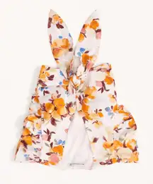 NWT Abercrombie and Fitch Tie-Front Linen-Blend Top