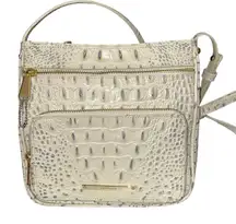 Brahmin Katie Crocodile Embossed Leather Crossbody Bag White/ Ivory Melbourne