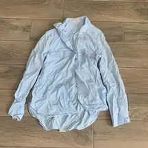 Babaton blue button front shirt