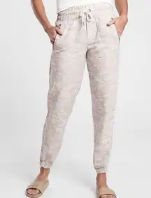 Athleta Cabo Tide Linen Jogger Neutral Camo Size 0