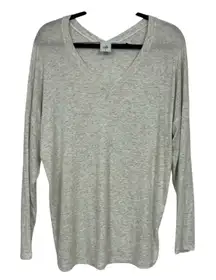 Cabi Grey Oversized Blouse Womens S Jersey Knit Long Sleeve Tunic Top Gray Shirt