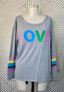 Chaser Love Knit Sweatshirt in Heather Gray‎