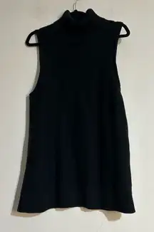 J. Crew Factory Turtleneck Cotton Sweater Tank in Black Size Large