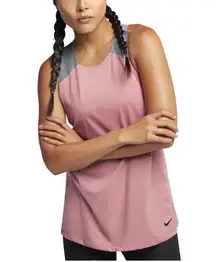 Nike Dri Fit Breathe Racerback Training Pink Gray Tank Women Size Medium NWT