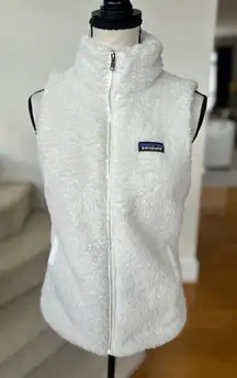 Patagonia Los Gatos White Fuzzy Fleece Zip Up Vest