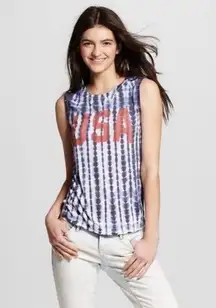 Womens  USA Tie Dye Sleeveless Top - XS