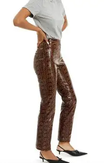 DANIELLE BERNSTAIN Faux Snakeskin Pants 4