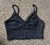 Black lace bralette crop top 