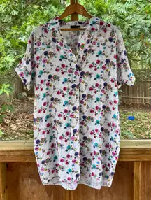 APNY Apparel NY Women's Vintage 100% Linen Colorful Shirt Dress Size XXL