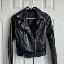 Black vegan Leather Jacket