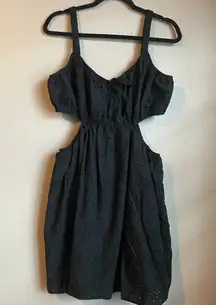 American Eagle Cut Out Dress Mini Liner 100% Cotton Black Sz XL Festival Country
