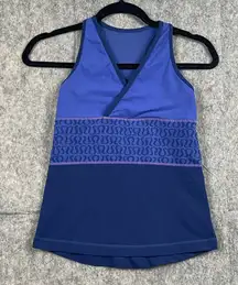 Lululemon Athletica V Tank Women's Size 6 Purple Mesh‎ Back Logo Print