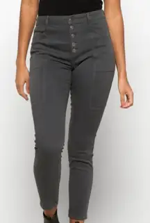 Pistola High Rise Button Front Cargo Pant Grey Size 26 NWT STITCH FIX