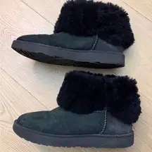 Ugg Black Classic Mini Fur-Lined Ankle Boots