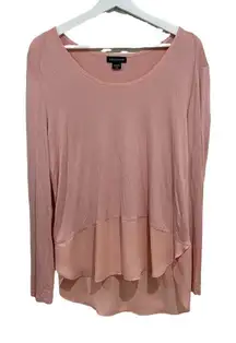Metaphor blush pink layered long sleeve blouse size medium