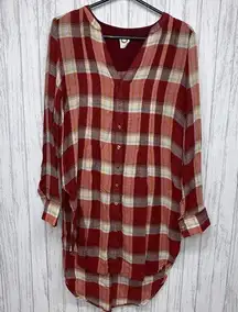 Womens Size XS Akem + Kin Anthropologie Plaid Tunic EUC