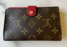 Louis Vuitton  Red Monogram Canvas Pallas Compact Wallet