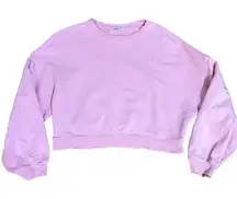 AGOLDE Sweatshirt Distressed Pink Cropped Cotton