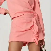 Milly Pink Miriam French Terry Cotton Blend Side-Ruffle Skort Size Medium