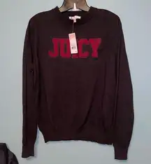 Juicy Couture Flocked Logo Sweater in Pitch Black Size XL