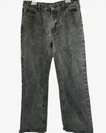 Nasty Gal Black Hi Rise Raw Hem Jeans Sz 10