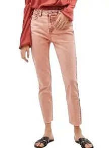 Berksha Peach Vintage Ash Wash Straight Cropped Denim Jeans size 4