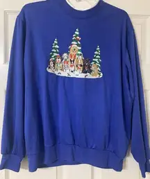 Bonworth  Dogs And Cats Christmas Sweatshirt Size Medium (H10)