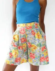 Vintage Floral Bermuda Shorts