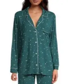 Eberjey Green Christmas tree pajama top XL