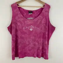 Vintage Y2K Pink Tie Dye Rocklin, CA Graphic Muscle Tee Tank Top