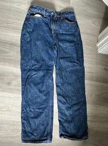Abercrombie & Fitch Curve Love Dark Blue High Rise Loose Jeans